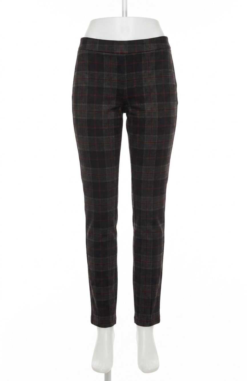 NEW FDJ pull-on slim leg pants in merlot plaid
